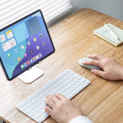 Bluetoothマウス（薄型・3ボタン・静音・かわいい・3台マルチペアリング・乾電池式・ワイヤレス・無線・くすみカラー・グリーン）