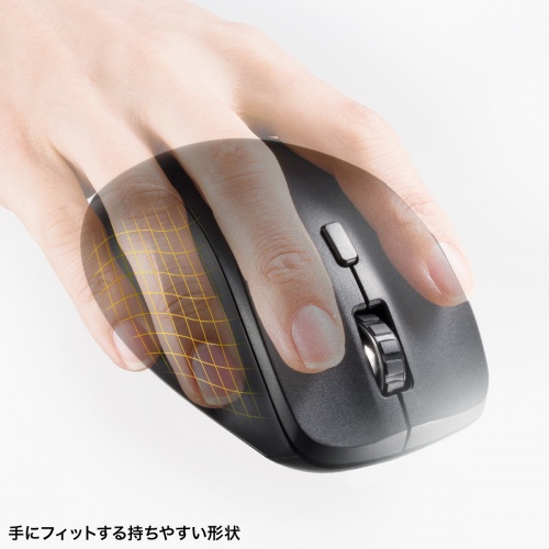 Bluetoothマウス（横スクロール・サイドホイール・乾電池式・マルチペアリング・静音・ワイヤレス・DPI切替・ブラック） MA-BBS523BK サンワサプライ