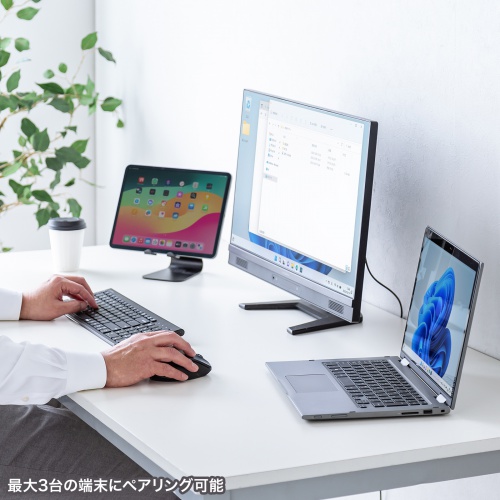 Bluetoothマウス（横スクロール・サイドホイール・乾電池式・マルチペアリング・静音・ワイヤレス・DPI切替・ブラック） MA-BBS523BK サンワサプライ