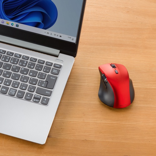 Bluetoothマウス（横スクロール・サイドホイール・乾電池式・マルチペアリング・静音・ワイヤレス・DPI切替・レッド） MA-BBS523R サンワサプライ