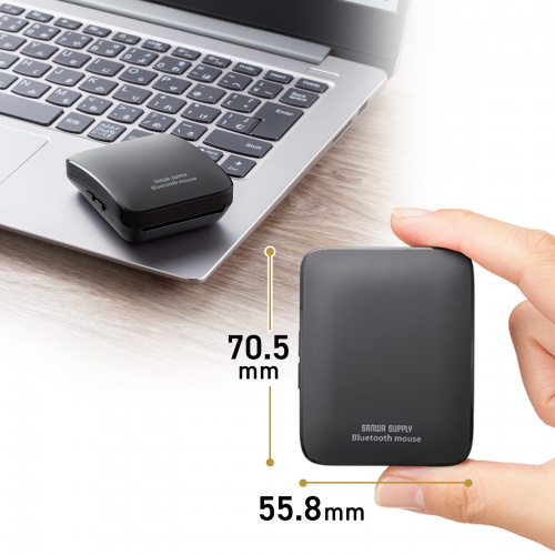 マウス（小型・Bluetooth・静音・5ボタン・戻る/進むボタン・ホイール・スライドカバー・持ち運び・コンパクト・モバイル・急速充電式・スリム・軽量・グレー）