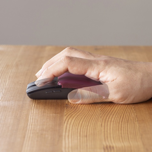 マウス（小型・Bluetooth・静音・5ボタン・戻る/進むボタン・ホイール・スライドカバー・持ち運び・コンパクト・モバイル・急速充電式・スリム・軽量・レッド）