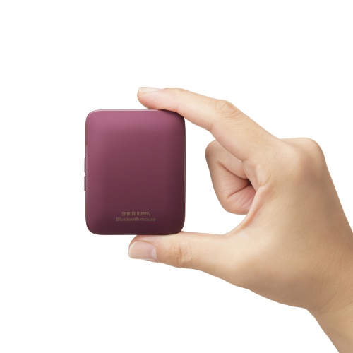 マウス（小型・Bluetooth・静音・5ボタン・戻る/進むボタン・ホイール・スライドカバー・持ち運び・コンパクト・モバイル・急速充電式・スリム・軽量・レッド）