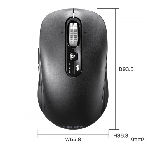 ワイヤレスマウス（チルトホイール・高速スクロール・Bluetooth・無線・静音・5ボタン・ブルーLED・マルチペアリング・カウント切り替え・左右スクロール・Mac対応・戻る・進む）