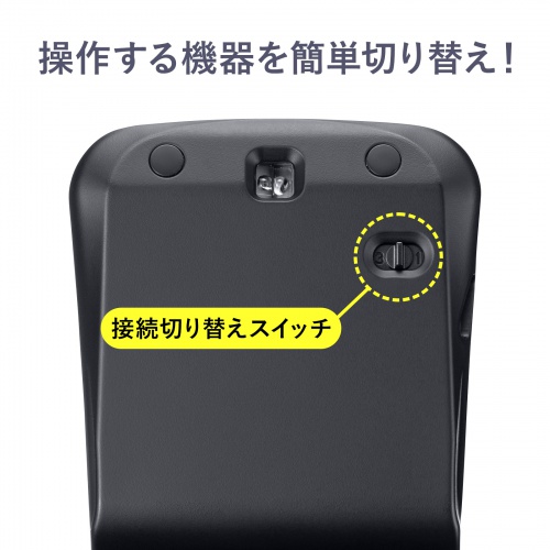 Bluetoothマウス（薄型・3ボタン・USB充電式・IRセンサー・折りたたみ式・マルチペアリング対応・ポーチ付き・ブラック）