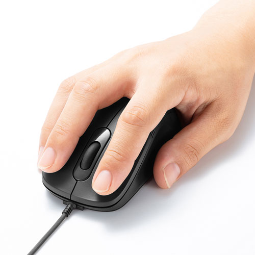 有線マウス(ブルーLED・３ボタン・ブラック)