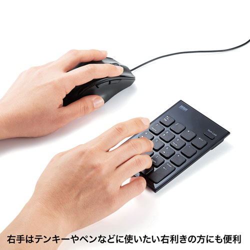 有線マウス(USB接続・左利き用・ブルーLED・静音・5ボタン・ブラック)