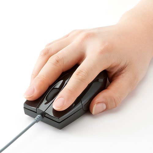 有線マウス(ブルーLED・USB-PS/2変換アダプタ付き・ブラック)