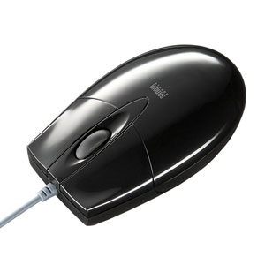 【訳あり 新品】有線マウス(ブルーLED・USB-PS/2変換アダプタ付き・ブラック)
