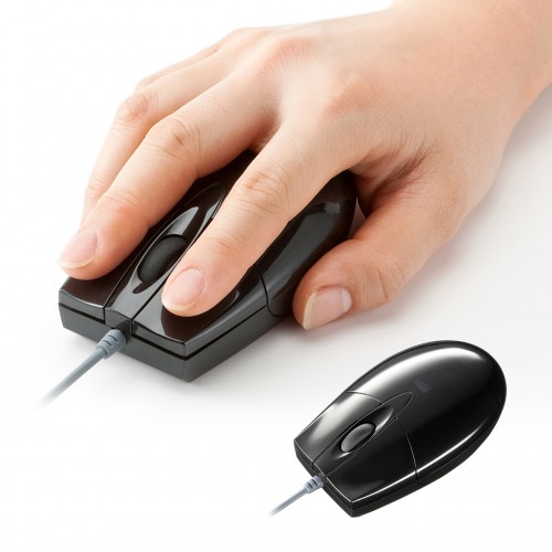 有線マウス(ブルーLED・USB-PS/2変換アダプタ付き・ブラック)