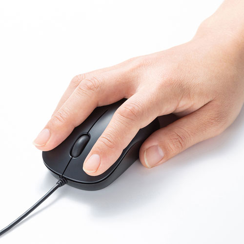 マウス（有線・Type-C接続・ブルーLED・中型・ドライバ不要・iPhone15・iPhone15plus・ブラック） MA-BLC194BK サンワサプライ