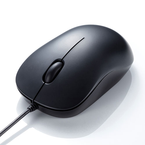 有線マウス（Type-C・静音・ブルーLED・中型・3ボタン・iPhone15・iPhone15plu・ブラック） MA-BLC194SBK サンワサプライ