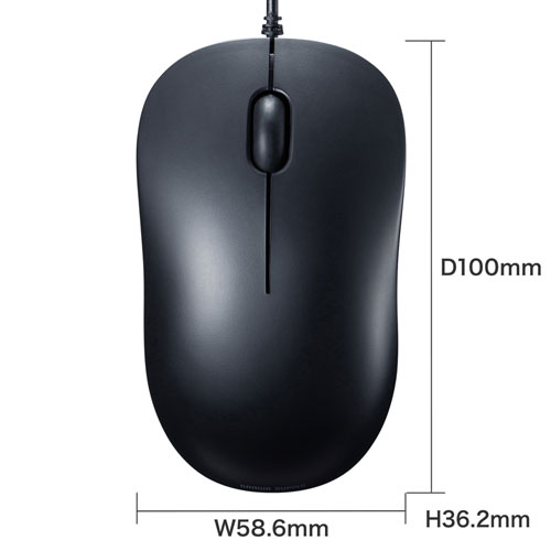 有線マウス（Type-C・静音・ブルーLED・中型・3ボタン・iPhone15・iPhone15plu・ブラック） MA-BLC194SBK サンワサプライ