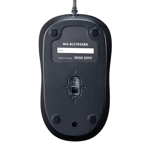 有線マウス（Type-C・静音・ブルーLED・中型・3ボタン・iPhone15・iPhone15plu・ブラック） MA-BLC194SBK サンワサプライ