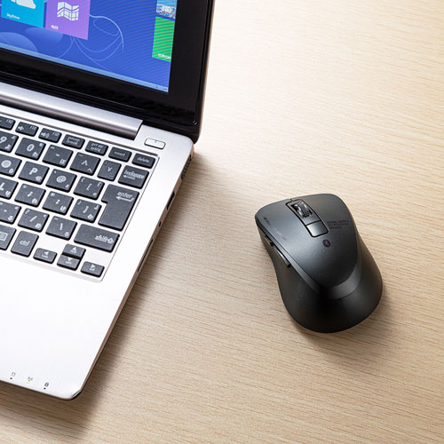 ワイヤレスマウス(Bluetooth・おすすめ・おしゃれ・人気・5ボタン・DPI切替・電池式・小型・ボタン割付・iPadOS対応・iOS14対応・ブラック) MA-BTBL155BK サンワサプライ
