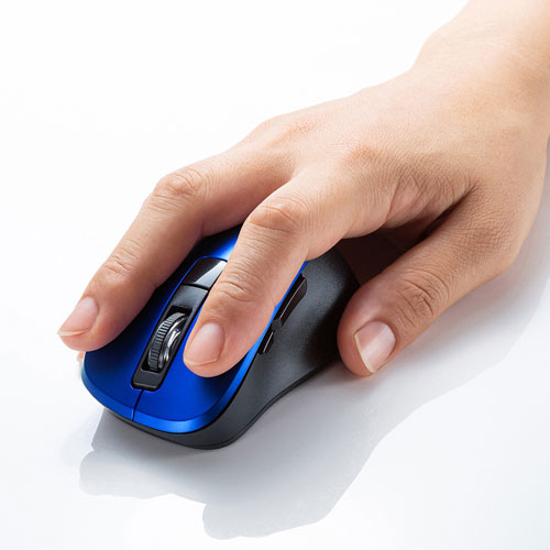 ワイヤレスマウス(Bluetooth・おすすめ・おしゃれ・人気・5ボタン・DPI切替・電池式・小型・ボタン割付・iPadOS対応・iOS14対応・ブルー) MA-BTBL155BL サンワサプライ