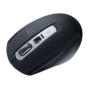 【訳あり 新品】ワイヤレスマウス(Bluetooth・電池式・おすすめ・おしゃれ・人気5ボタン・DPI切替・ラバー塗装・中型・ブラック) MA-BTBL162BK サンワサプライ