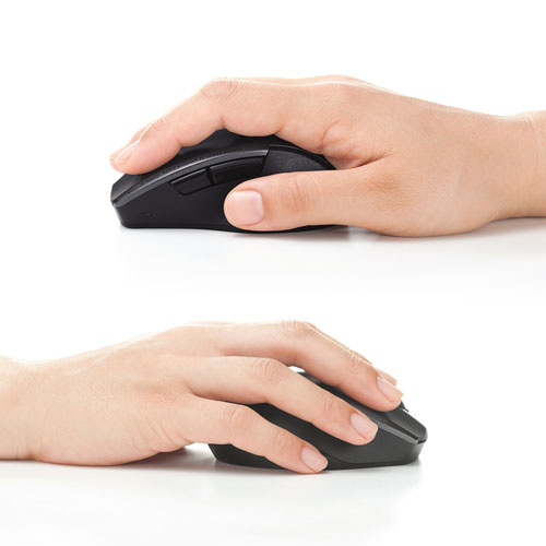 ワイヤレスマウス(Bluetooth・充電式・おすすめ・おしゃれ・人気・静音・ブルーLED・5ボタン・中型・ブラック） MA-BTBL167BK サンワサプライ