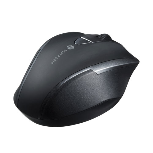 ワイヤレスマウス(Bluetooth・充電式・おすすめ・おしゃれ・人気・静音・ブルーLED・5ボタン・中型・ブラック） MA-BTBL167BK サンワサプライ