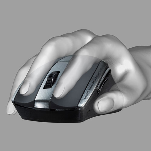 ワイヤレスマウス(Bluetooth・充電式・おすすめ・おしゃれ・人気・静音・ブルーLED・5ボタン・中型・ブラック） MA-BTBL167BK サンワサプライ