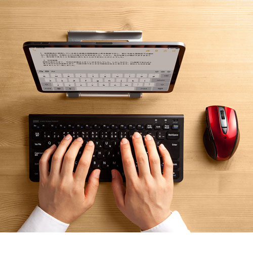 ワイヤレスマウス(Bluetooth・充電式・おすすめ・おしゃれ・人気・静音・ブルーLED・5ボタン・中型・レッド） MA-BTBL167R サンワサプライ