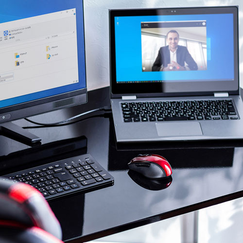 ワイヤレスマウス(Bluetooth・充電式・おすすめ・おしゃれ・人気・静音・ブルーLED・5ボタン・中型・レッド） MA-BTBL167R サンワサプライ