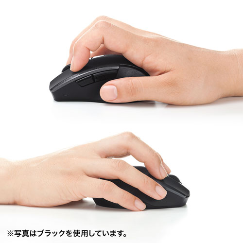 ワイヤレスマウス(Bluetooth・充電式・おすすめ・おしゃれ・人気・静音・ブルーLED・5ボタン・中型・レッド） MA-BTBL167R サンワサプライ