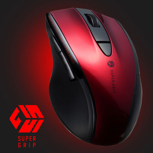 ワイヤレスマウス(Bluetooth・充電式・おすすめ・おしゃれ・人気・静音・ブルーLED・5ボタン・中型・レッド） MA-BTBL167R サンワサプライ