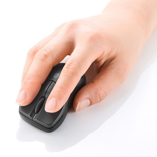 ワイヤレスマウス(Bluetooth・電池式・おすすめ・おしゃれ・人気・3ボタン・超小型・モバイル・エルゴノミクス・iPadOS・iOS14・ブラック) MA-BTBL27BK サンワサプライ