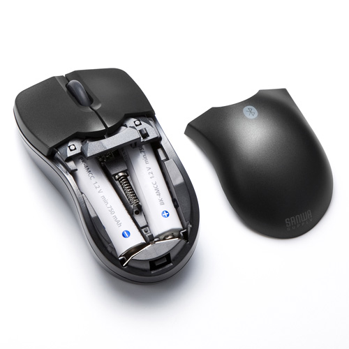 ワイヤレスマウス(Bluetooth・電池式・おすすめ・おしゃれ・人気・3ボタン・超小型・モバイル・エルゴノミクス・iPadOS・iOS14・ブラック) MA-BTBL27BK サンワサプライ