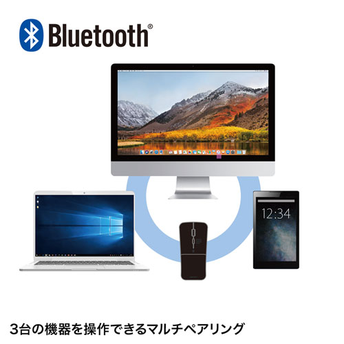 ワイヤレスマウス(Bluetooth・充電式・おすすめ・おしゃれ・人気・静音・ブラック）MA-BTIR116BKN サンワサプライ