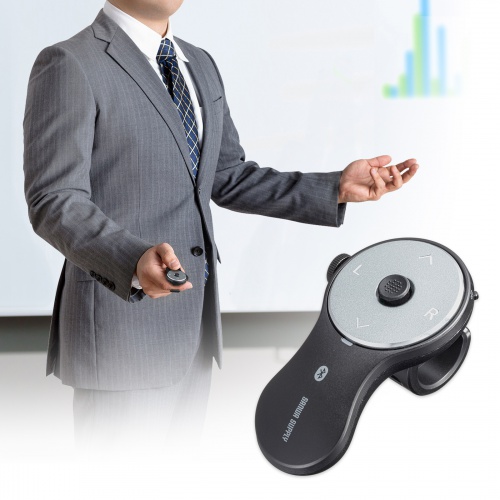 リングマウス（サイドホイール搭載・Bluetooth接続・5ボタン・USB Type-C充電式・スワイプ操作・スティック操作・フィンガーマウス・スマホ・マット・ブラック）