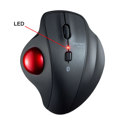 ワイヤレスマウス(Bluetooth・電池式・おすすめ・おしゃれ・人気・トラックボールマウス・3ボタン・DPI切替・ブラック)MA-BTTB130BK サンワサプライ