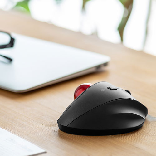 ワイヤレスマウス(Bluetooth・電池式・おすすめ・おしゃれ・人気・トラックボールマウス・3ボタン・DPI切替・ブラック)MA-BTTB130BK サンワサプライ