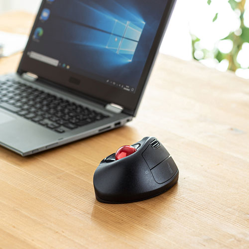 ワイヤレスマウス(Bluetooth・電池式・おすすめ・おしゃれ・人気・エルゴノミクス・トラックボール・マルチペアリング・静音・5ボタン・ブラック） MA-BTTB179BK サンワサプライ