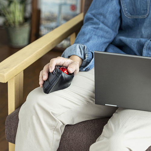 ワイヤレスマウス(Bluetooth・電池式・おすすめ・おしゃれ・人気・エルゴノミクス・トラックボール・マルチペアリング・静音・5ボタン・ブラック） MA-BTTB179BK サンワサプライ