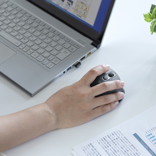 ワイヤレスマウス(Bluetooth・充電式・おすすめ・おしゃれ・人気・エルゴノミクス・タイプC・5ボタン） MA-ERGBT24 サンワサプライ