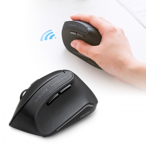 ワイヤレスマウス(Bluetooth・電池式・おすすめ・おしゃれ・人気・エルゴノミクス・抗菌・静音・大型サイズ） MA-ERGBTK11 サンワサプライ