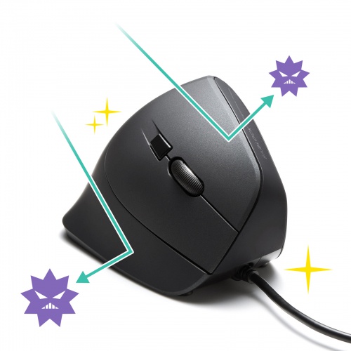 抗菌エルゴノミクスマウス（静音・有線・USB接続・戻る・進む