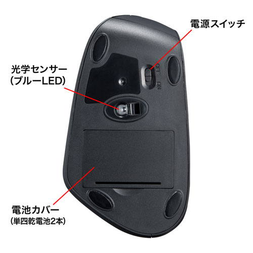 エルゴマウス(ワイヤレス・腱鞘炎防止・ブルーLED・6ボタン)