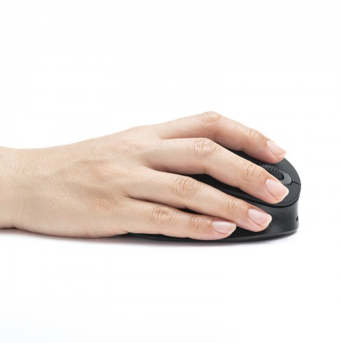 静音ワイヤレスマウス(エルゴノミクス・ワイヤレス・USB A・Type-C・ブルーLED・5ボタンiPhone15対応・iPhone15plus対応・ブラック） MA-ERGW22 サンワサプライ