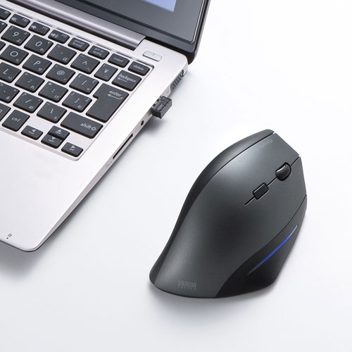 【アウトレット･訳あり・セール】ブルーLEDマウス（ワイヤレス・エルゴノミクス） MA-ERGW8 サンワサプライ