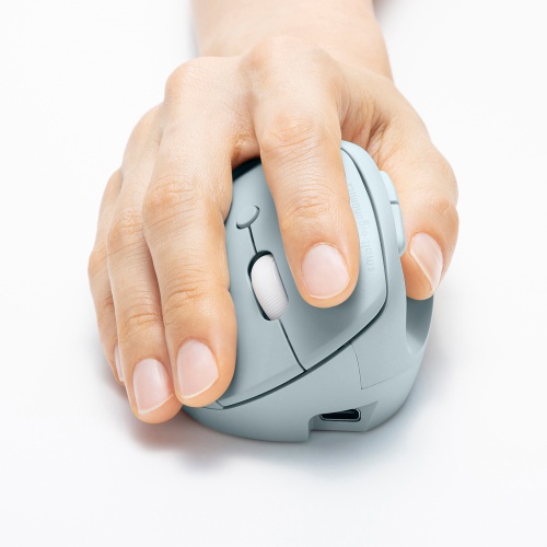 ワイヤレスマウス（Bluetooth＆2.4GHz・小型・エルゴノミクス・静音・5ボタン・戻る/進むボタン搭載・DPI切替・マルチペアリング・ブルーLED・FREEROシリーズ・ブルー）