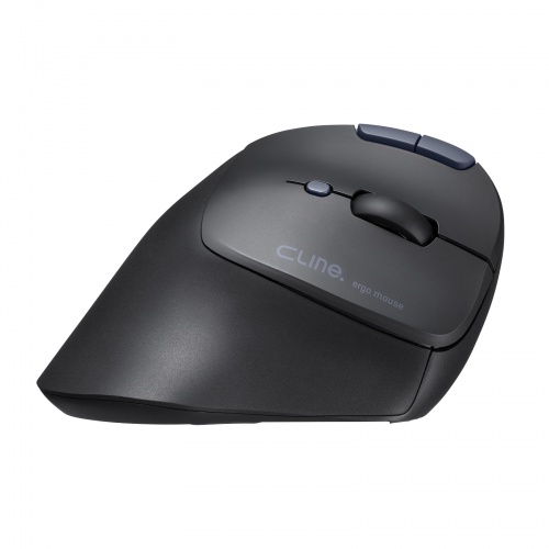 静音ワイヤレスマウス（エルゴノミクス・2.4GHzワイヤレス・USB A・ブルーLED・5ボタン・単三電池）MA-EWBS513BK