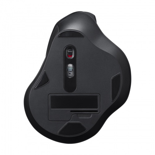 静音ワイヤレスマウス（エルゴノミクス・2.4GHzワイヤレス・USB A・ブルーLED・5ボタン・単三電池）MA-EWBS513BK