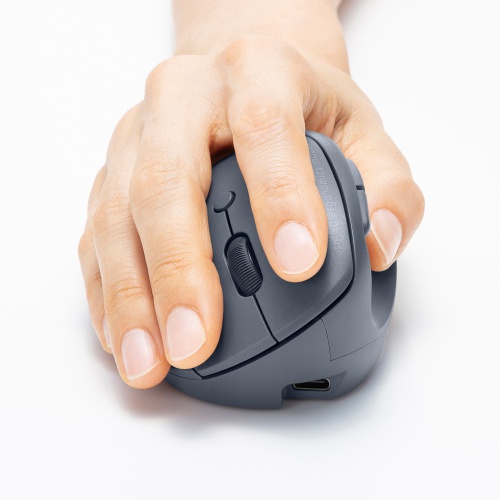 ワイヤレスマウス（2.4GHz・小型・エルゴノミクス・静音・5ボタン・戻る/進むボタン搭載・DPI切替・ブルーLED・FREEROシリーズ・ブラック）