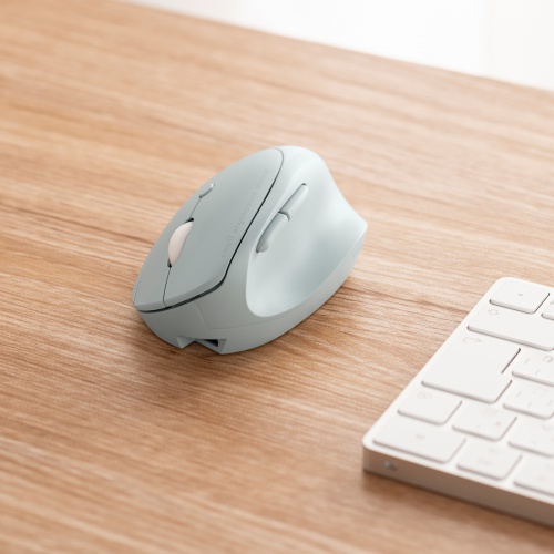 ワイヤレスマウス（2.4GHz・小型・エルゴノミクス・静音・5ボタン・戻る/進むボタン搭載・DPI切替・ブルーLED・FREEROシリーズ・ブルー）