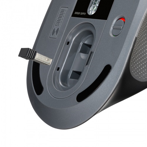 エルゴノミクスマウス（USB Aワイヤレス・5ボタン・静音・USB-C急速充電・高め・腱鞘炎防止・エルゴ・ブラック）