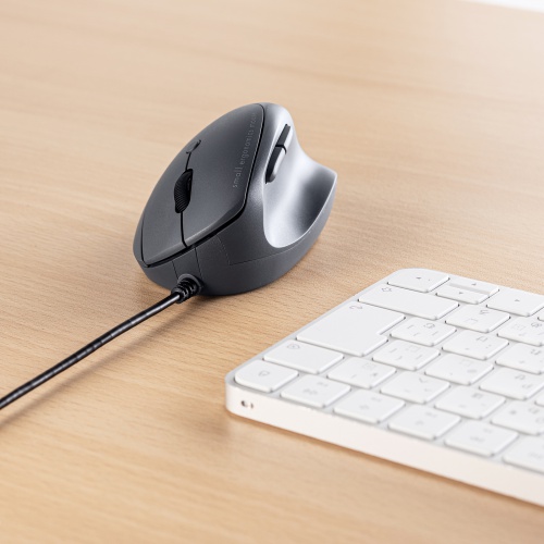 有線マウス（USB・小型・エルゴノミクス・静音・5ボタン・戻る/進むボタン搭載・Win/Mac対応・DPI切替・ブルーLED・FREEROシリーズ・ブラック）