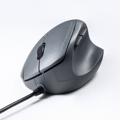 有線マウス（USB・小型・エルゴノミクス・静音・5ボタン・戻る/進むボタン搭載・Win/Mac対応・DPI切替・ブルーLED・FREEROシリーズ・ブラック）